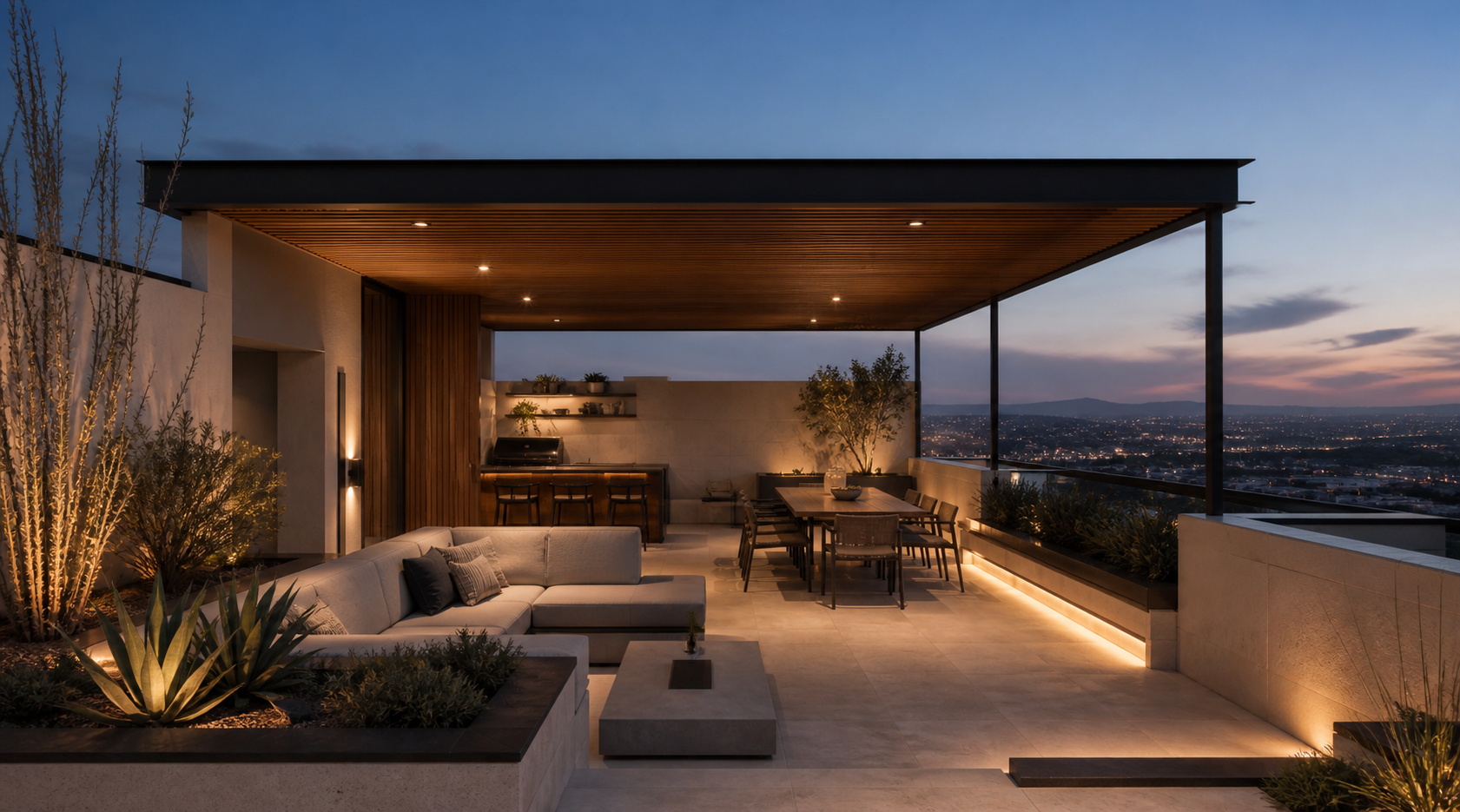 Representación artística conceptual del roof garden de 40 metros cuadrados de Arietta
